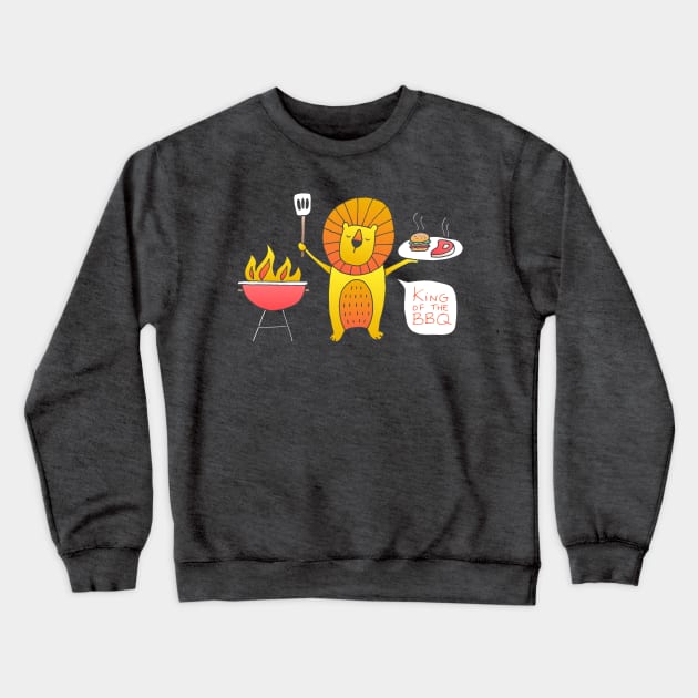 King of the BBQ - Lion Grillmaster Crewneck Sweatshirt by HappyCatPrints